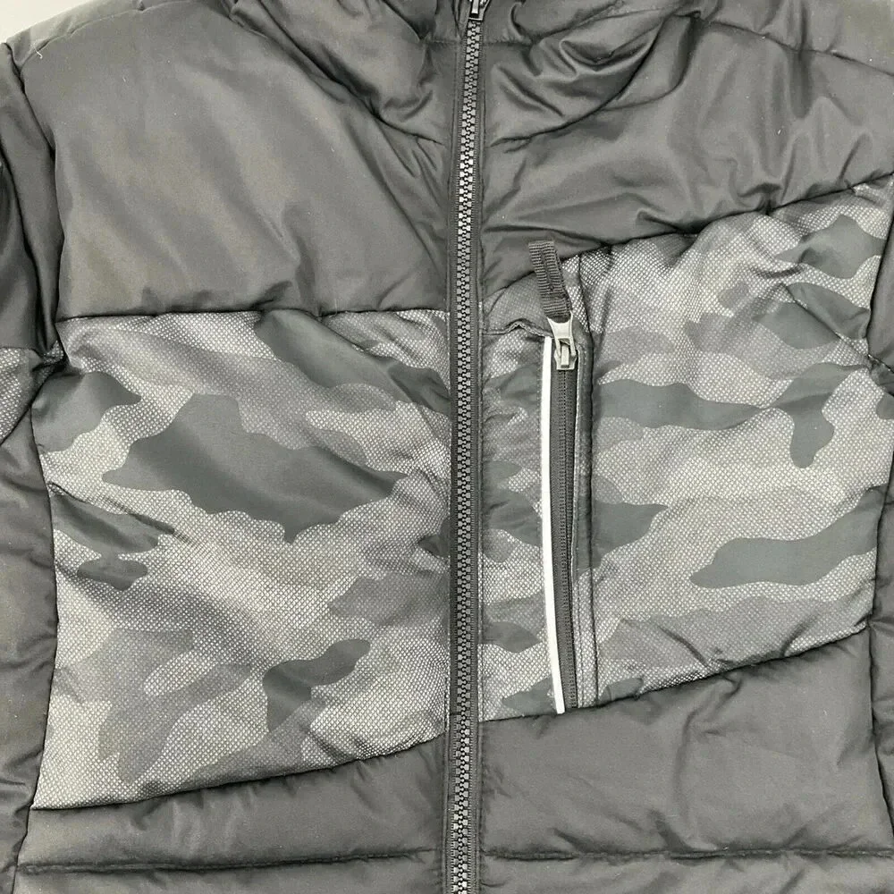 ZeroXposur‎ Boy's Heavyweight Puffer Coat Black Camo Hooded Jacket Youth Medium